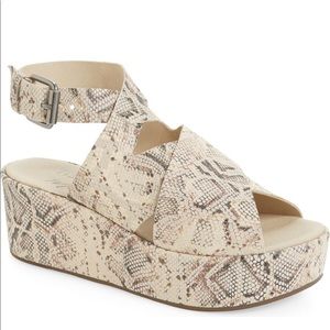 Snake Print Platform Sandals